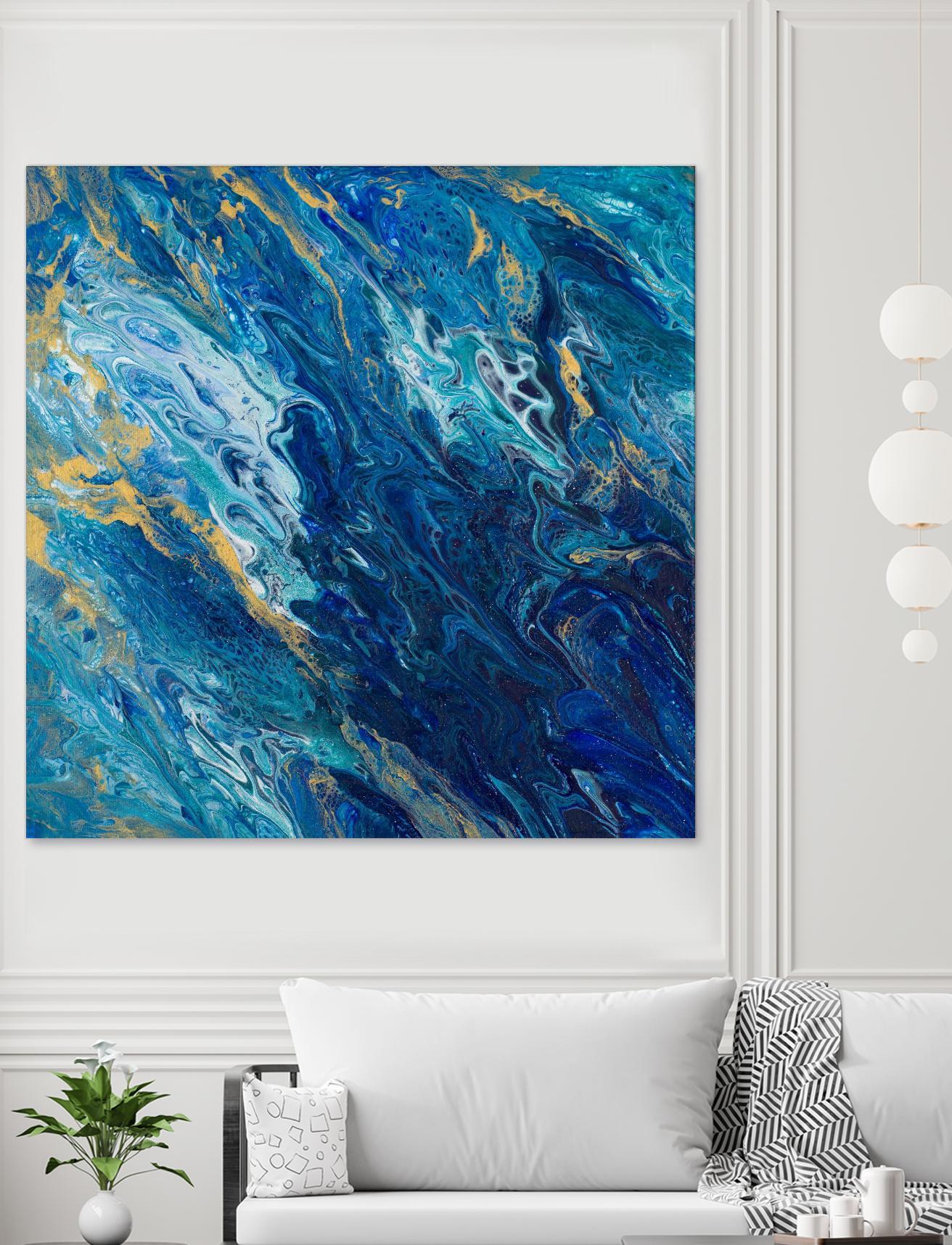 Blue Marble by Tiffany Hakimipour on GIANT ART - abstract 