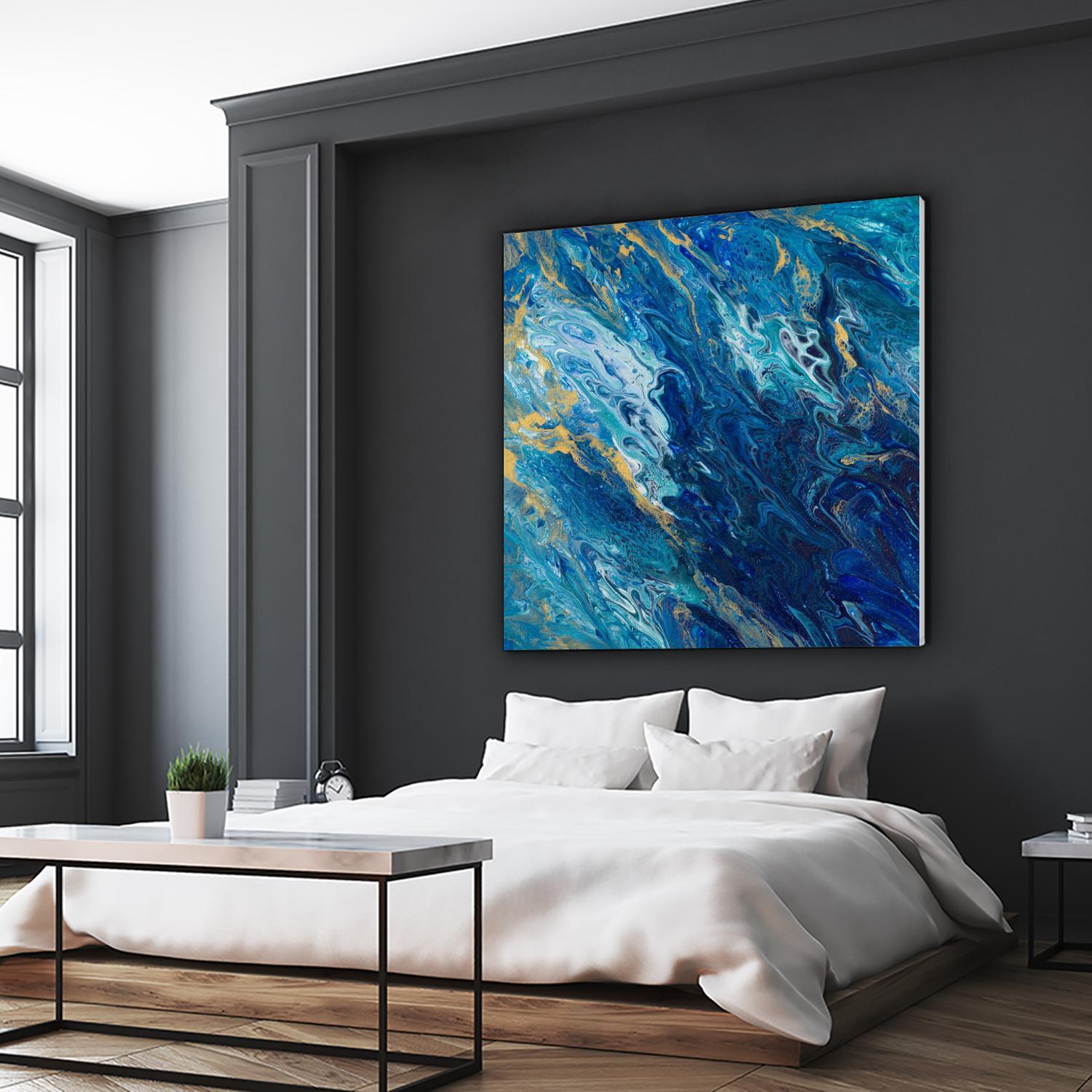 Blue Marble by Tiffany Hakimipour on GIANT ART - abstract 