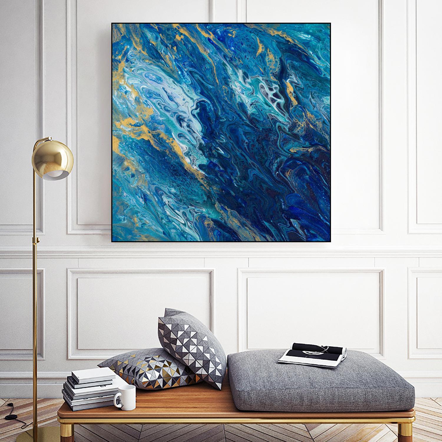 Blue Marble by Tiffany Hakimipour on GIANT ART - abstract 