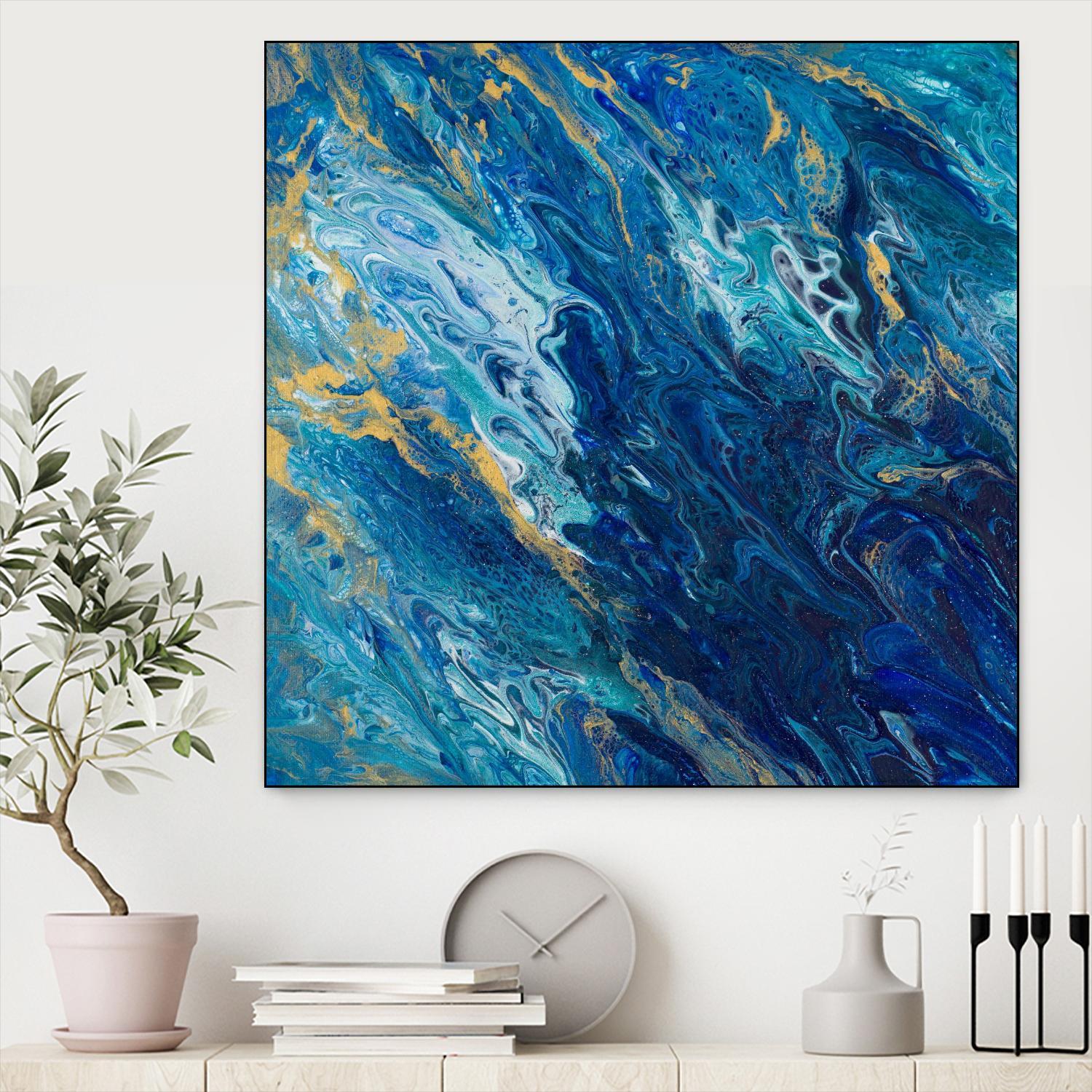 Blue Marble by Tiffany Hakimipour on GIANT ART - abstract 