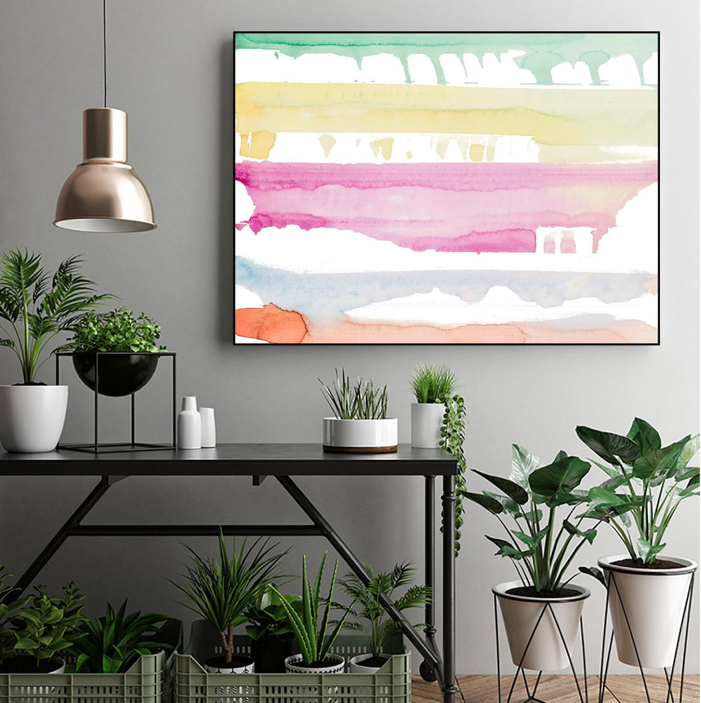 Watercolor Rainbow Abstract by Susan Bryant on GIANT ART - multi Abstract