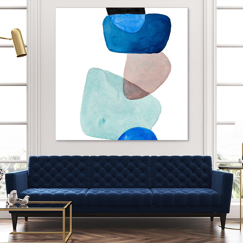 Head Over Heels Abstract II par Lanie Loreth sur GIANT ART - bleu Abstrait