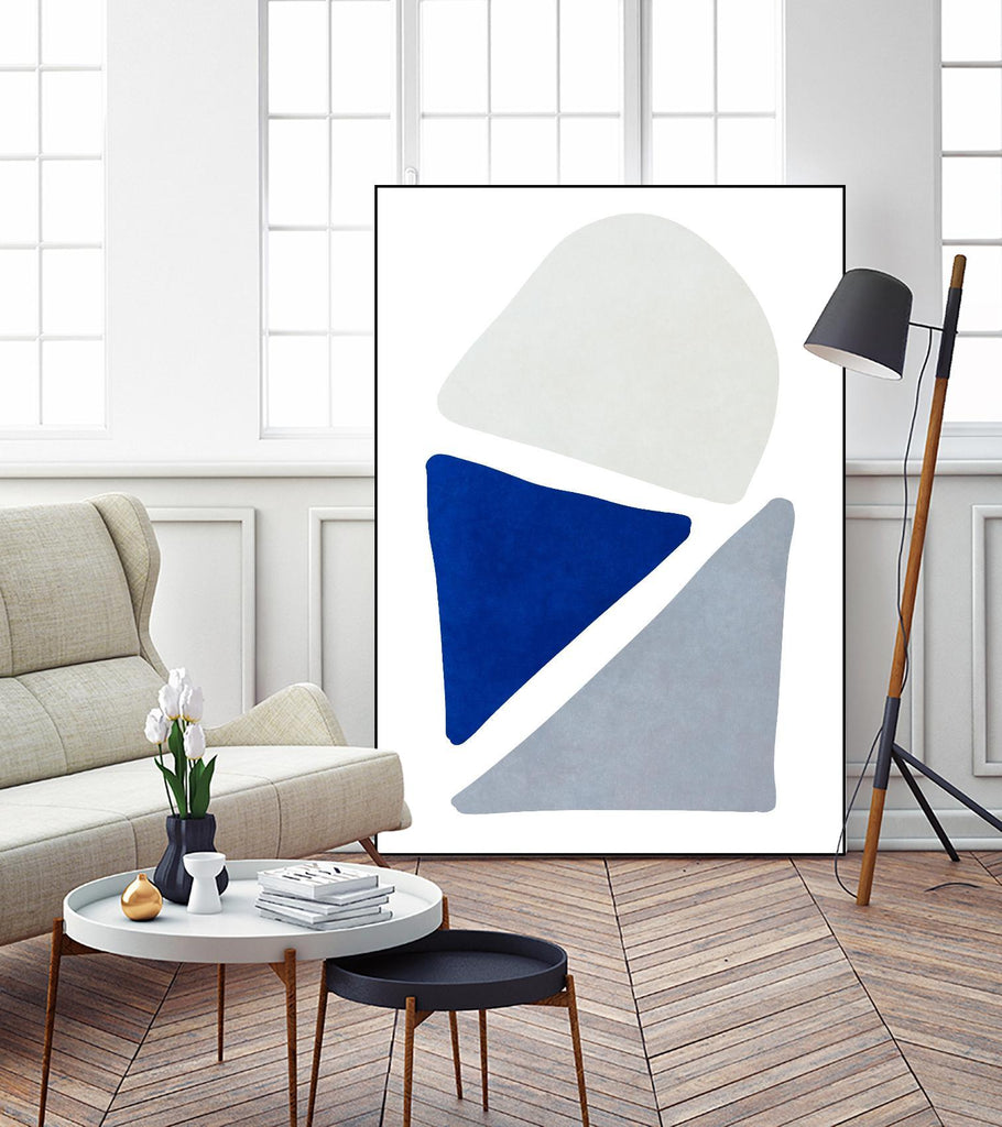 Blue Simple Shapes II par Sd Graphics Studio sur GIANT ART - abstrait 