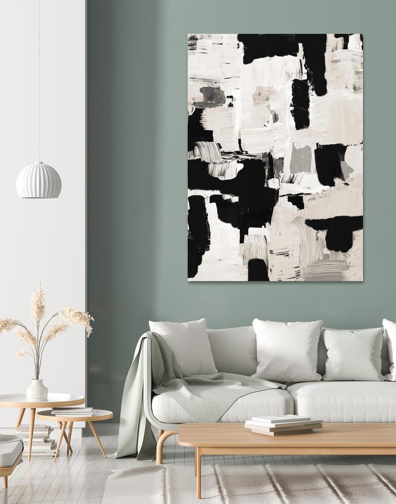 Night Peace Abstract by Lanie Loreth on GIANT ART - beige black & white white