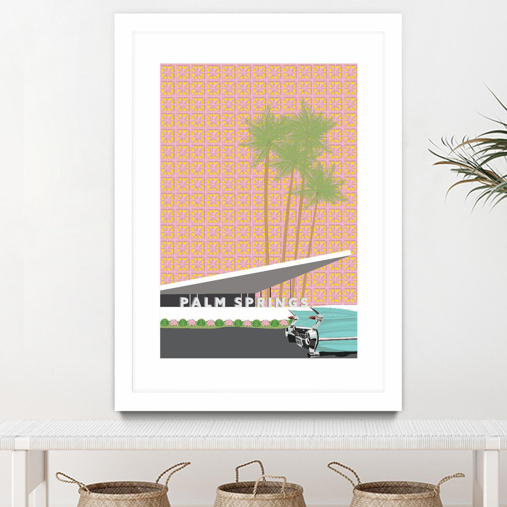 Palm Springs With Convertible by Jen Bucheli on GIANT ART - travel decorative