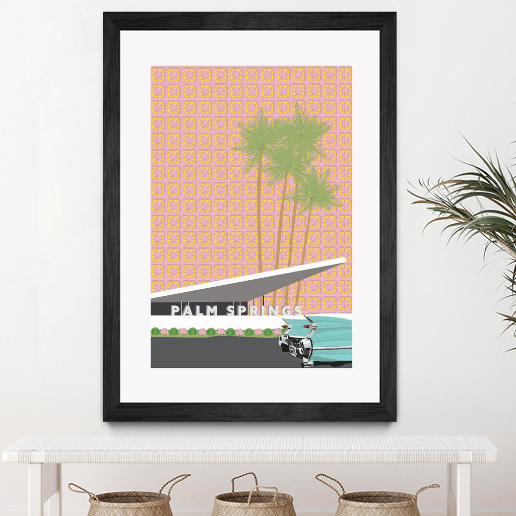 Palm Springs avec cabriolet par Jen Bucheli sur GIANT ART - travel decorative