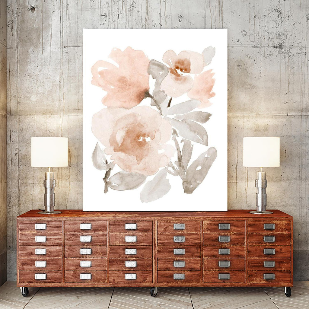 Peach Tranquil Florals I by Lanie Loreth on GIANT ART - peach floral