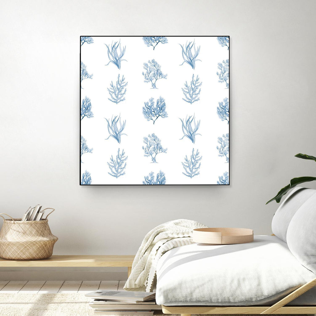 Blue Seagrass Pattern by Lanie Loreth on GIANT ART - coastal pattern