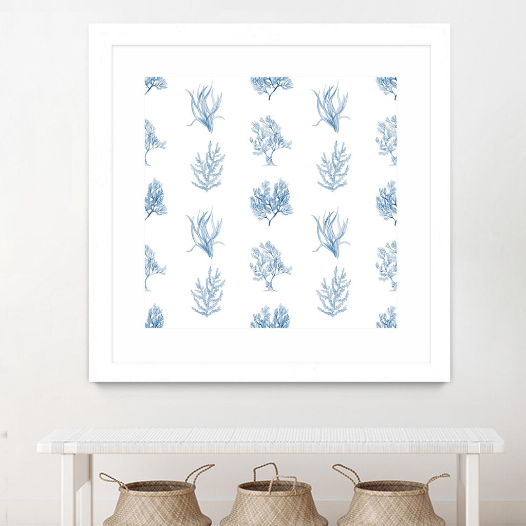 Blue Seagrass Pattern by Lanie Loreth on GIANT ART - coastal pattern