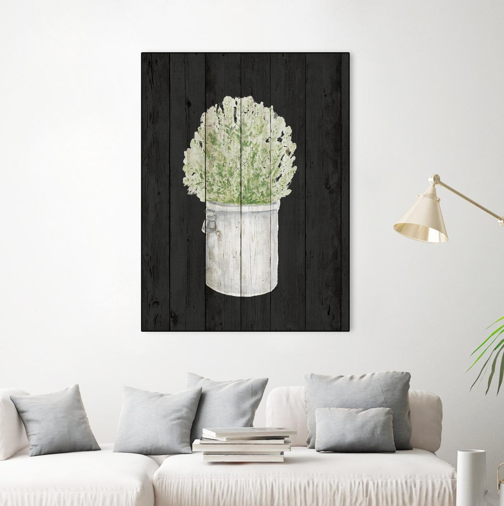 Herbes sur bois noir II par Janice Gaynor sur GIANT ART - ferme 