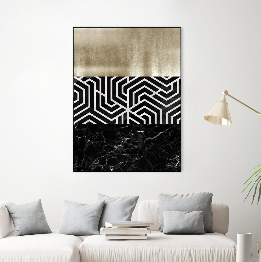 Many Layers II par Elizabeth Medley sur GIANT ART - abstrait noir