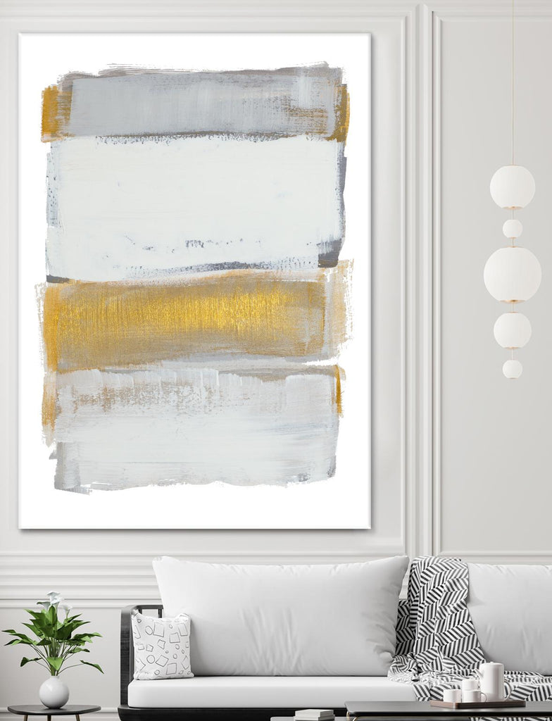 Shades of Golden Gray de Lanie Loreth sur GIANT ART - or abstrait