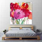 Red and Pink Flower Garden by Lanie Loreth on GIANT ART - red floral