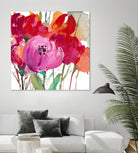 Red and Pink Flower Garden by Lanie Loreth on GIANT ART - red floral