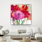 Red and Pink Flower Garden by Lanie Loreth on GIANT ART - red floral