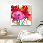 Red and Pink Flower Garden by Lanie Loreth on GIANT ART - red floral