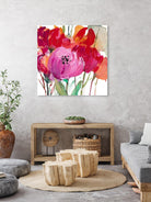 Red and Pink Flower Garden by Lanie Loreth on GIANT ART - red floral