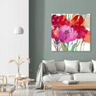 Red and Pink Flower Garden by Lanie Loreth on GIANT ART - red floral