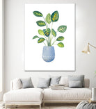 Croton In Blue Pot by Lanie Loreth on GIANT ART - floral southwestern and western