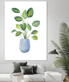 Croton In Blue Pot by Lanie Loreth on GIANT ART - floral southwestern and western