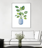 Croton In Blue Pot by Lanie Loreth on GIANT ART - floral southwestern and western