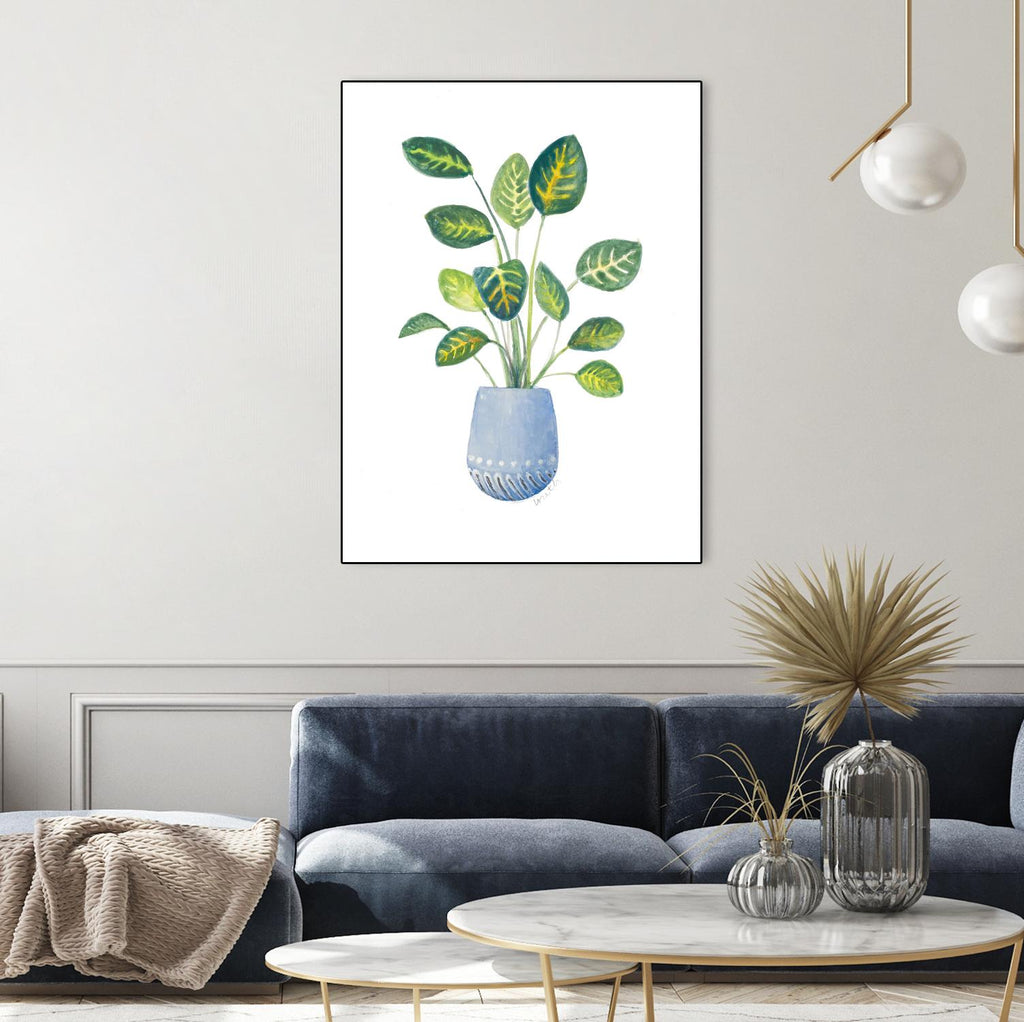 Croton In Blue Pot by Lanie Loreth on GIANT ART - floral southwestern and western