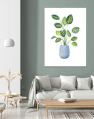 Croton In Blue Pot by Lanie Loreth on GIANT ART - floral southwestern and western