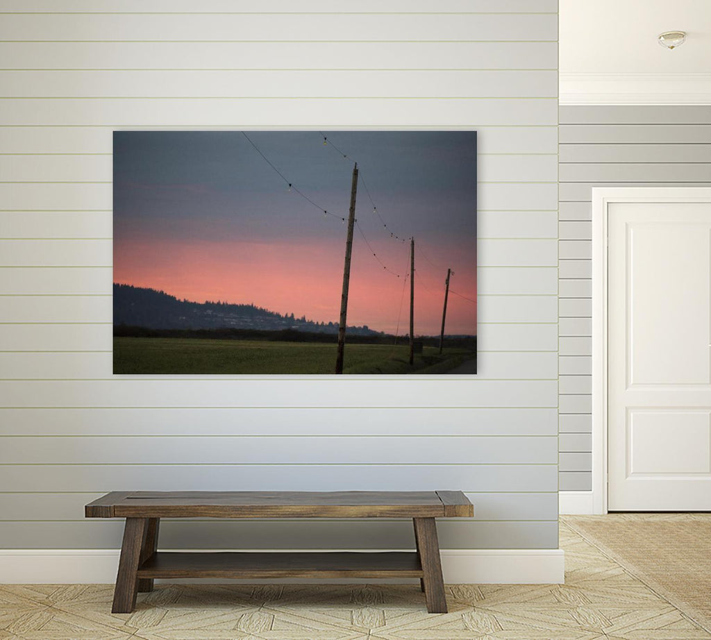 Pink Sky at Night by Nancy Crowell on GIANT ART - blue landscape