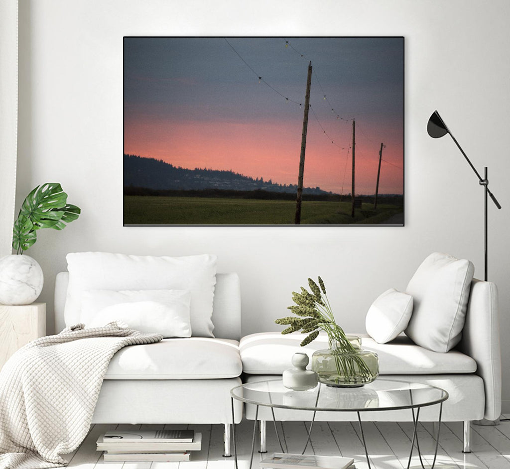 Pink Sky at Night by Nancy Crowell on GIANT ART - blue landscape