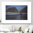 Cannon Beach in the Mist by Aaron Matheson on GIANT ART - blue sea scene