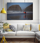 Cannon Beach in the Mist by Aaron Matheson on GIANT ART - blue sea scene