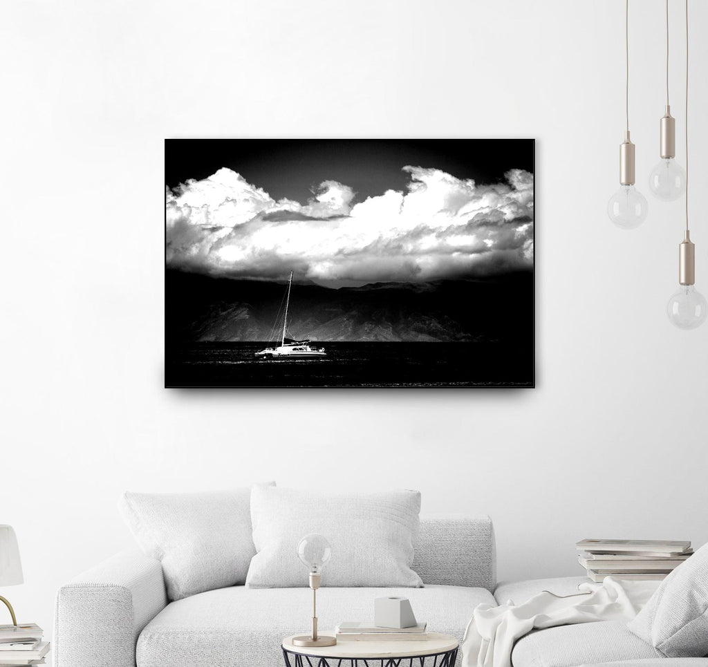Cotton Skies d'Aaron Matheson sur GIANT ART - blanc nautique