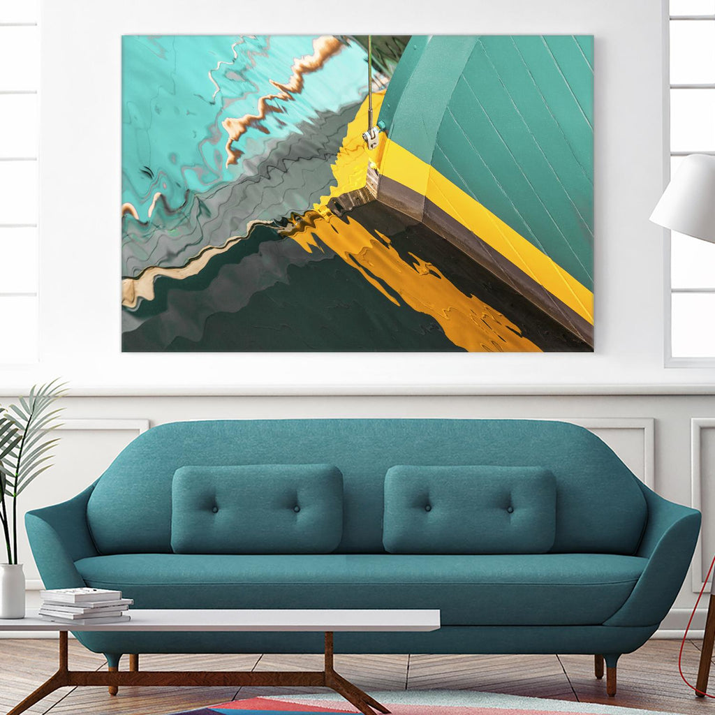 Teal Reflections I by Melissa McClain on GIANT ART - yellow photo art