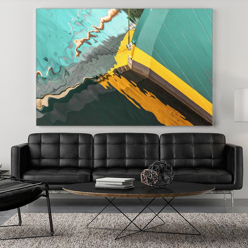 Teal Reflections I by Melissa McClain on GIANT ART - yellow photo art
