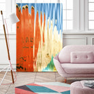 Boats in Reflection by Melissa McClain on GIANT ART - orange abstract