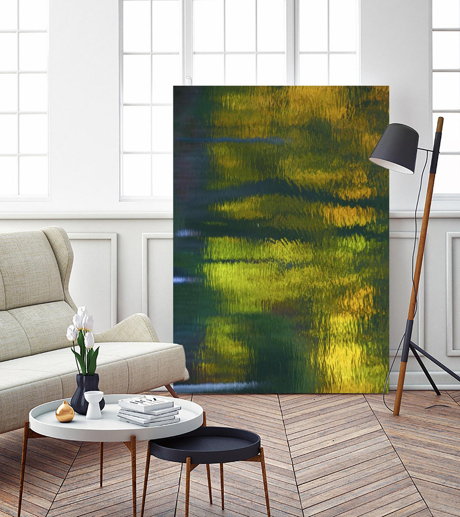 Afternoon Pond by Melissa McClain on GIANT ART - yellow abstract