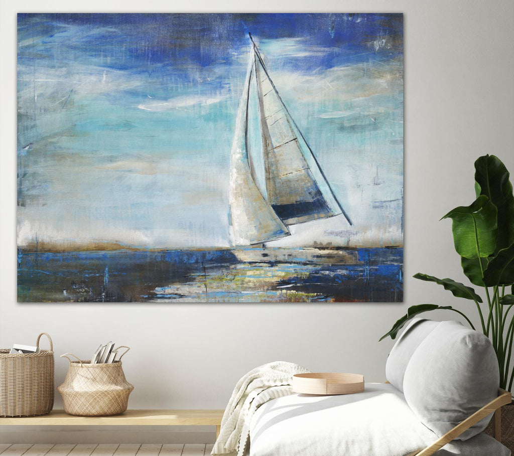 Sail Away de Liz Jardine sur GIANT ART - blanc nautique