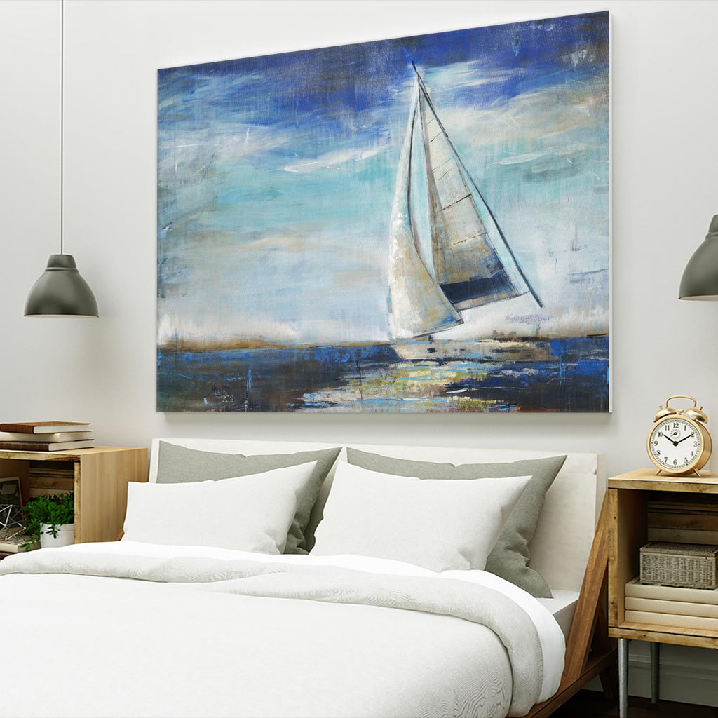 Sail Away de Liz Jardine sur GIANT ART - blanc nautique