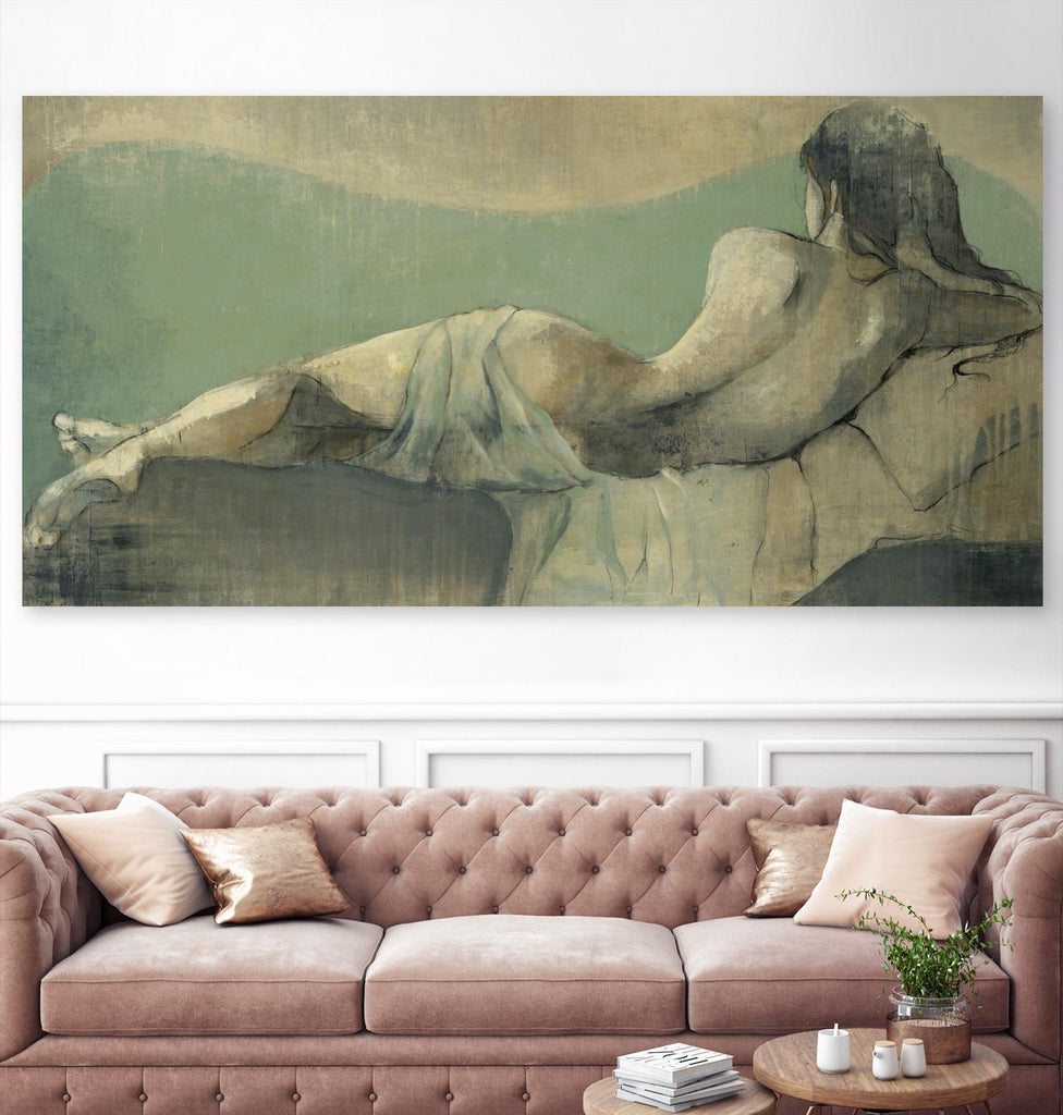 Lazy Afternoon by Liz Jardine on GIANT ART - greens, browns figurative