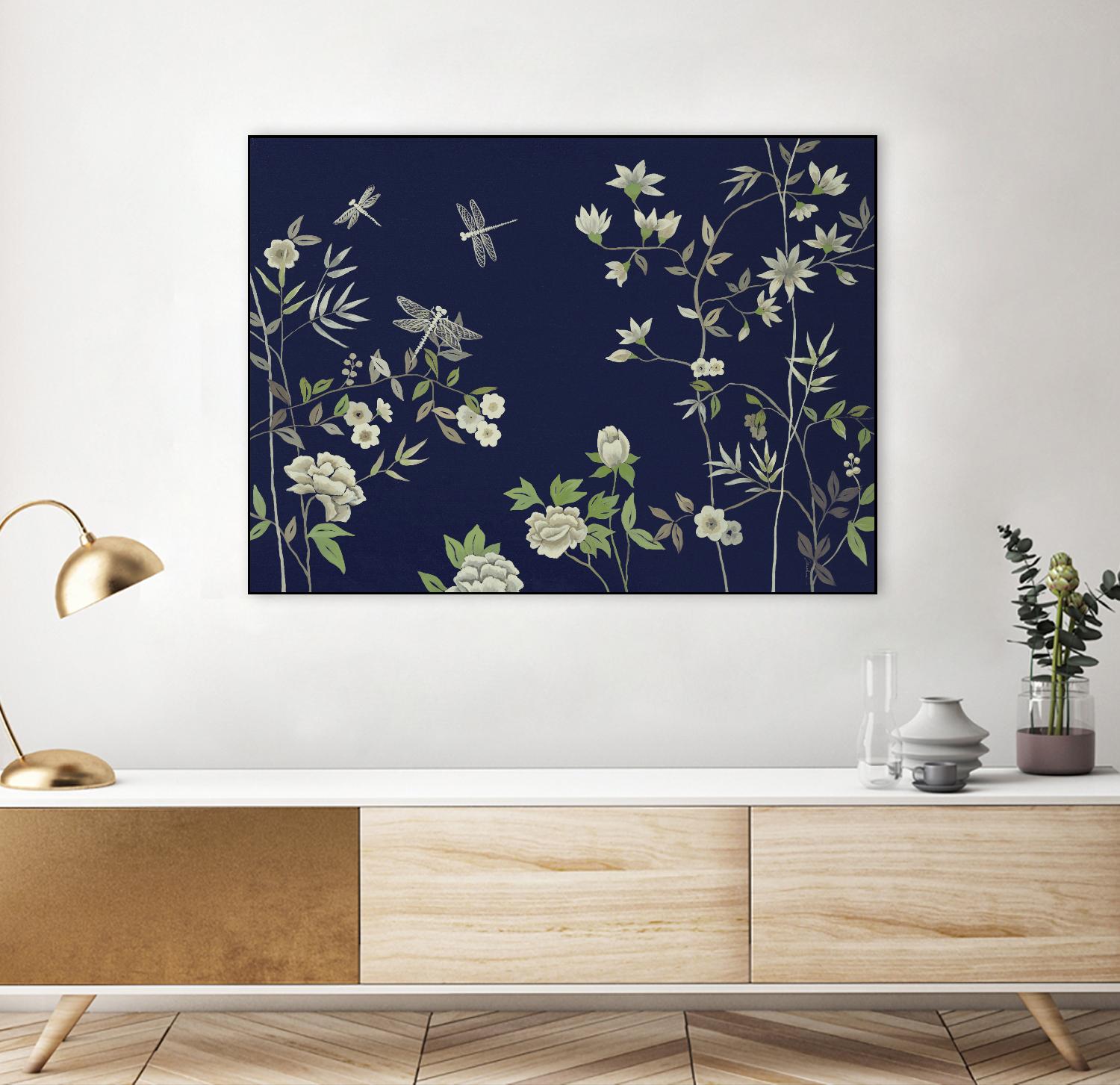 Silken Treasure II V6 by Liz Jardine on GIANT ART - blues florals