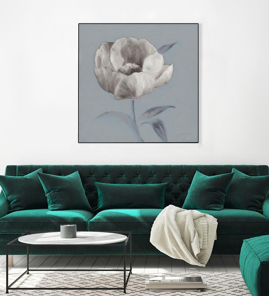 FLORAL SYMPOSIUM I by JUIANNE MARCOUX on GIANT ART - blue floral floral