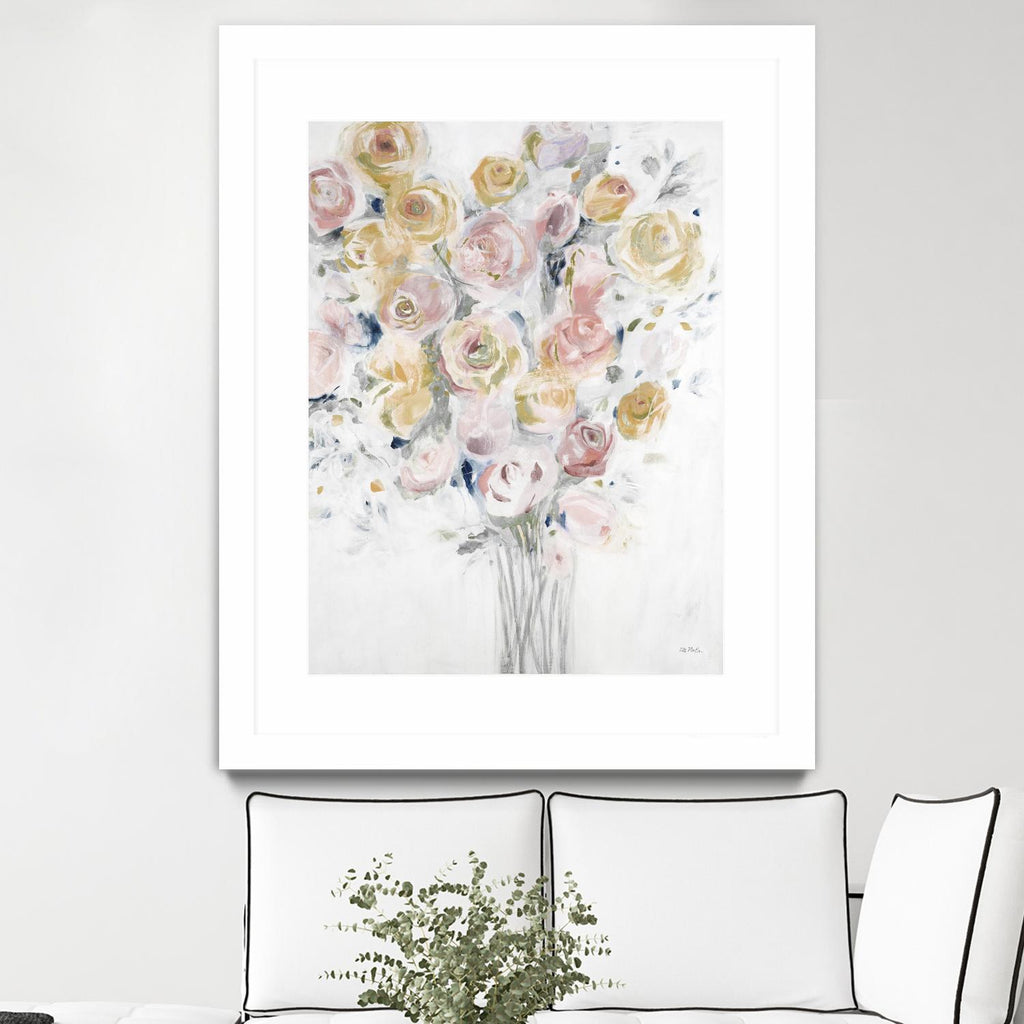 Cantata by Jill Martin on GIANT ART - pinks, oranges florals, botanicals