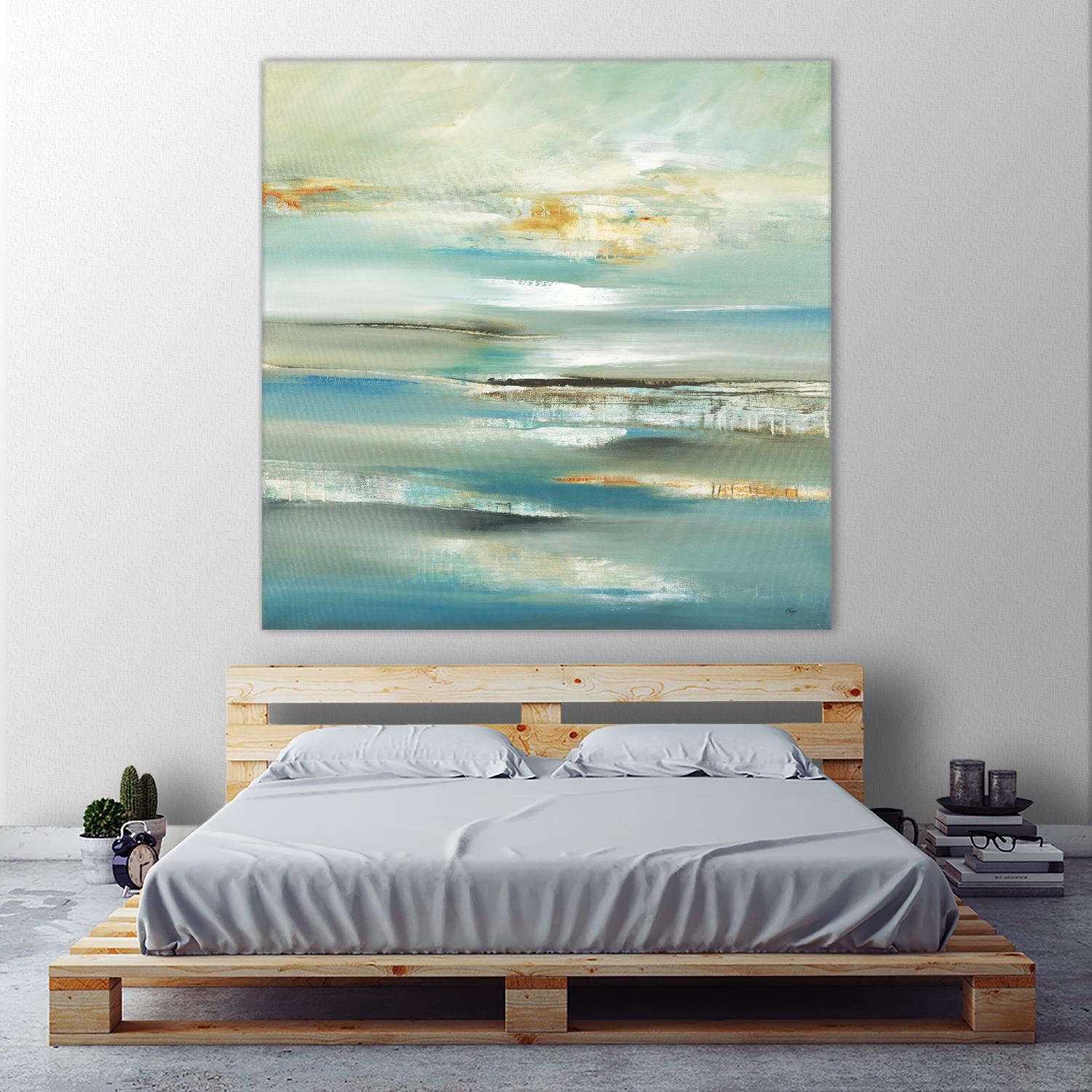 By The Water III by Lisa Ridgers on GIANT ART - beige abstract