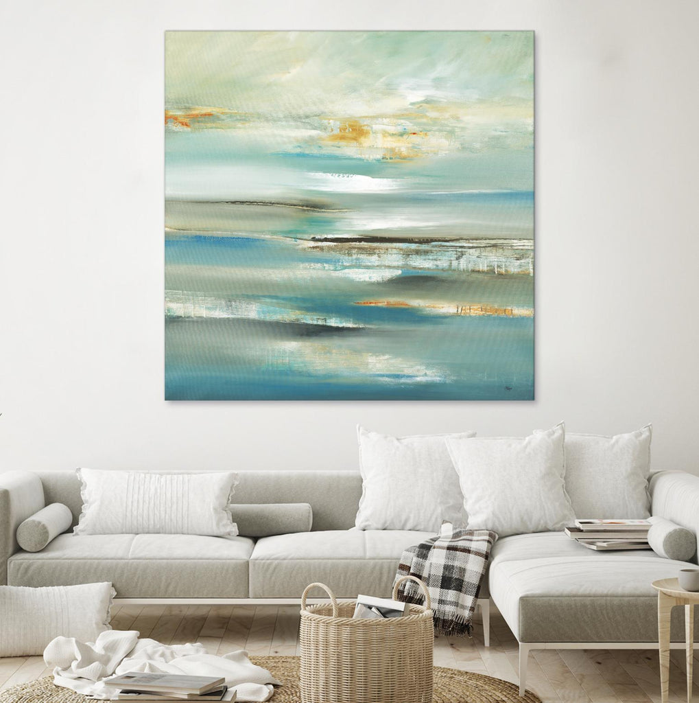By The Water III by Lisa Ridgers on GIANT ART - beige abstract