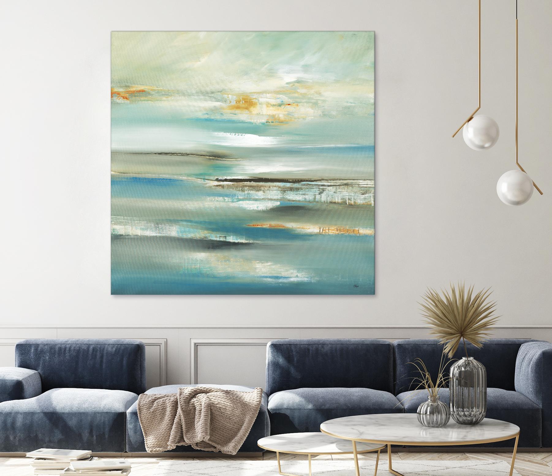 By The Water III by Lisa Ridgers on GIANT ART - beige abstract