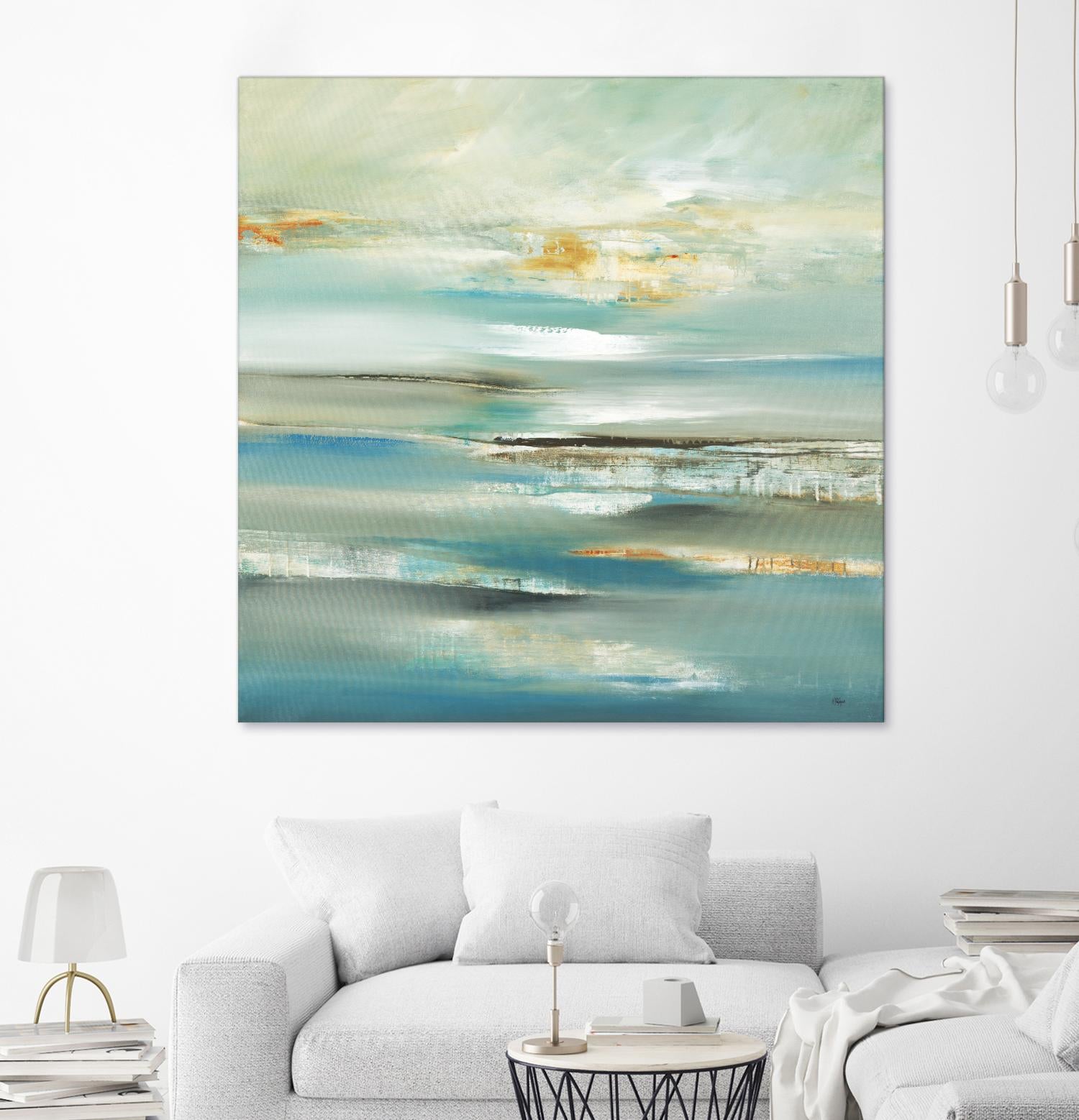 By The Water III by Lisa Ridgers on GIANT ART - beige abstract