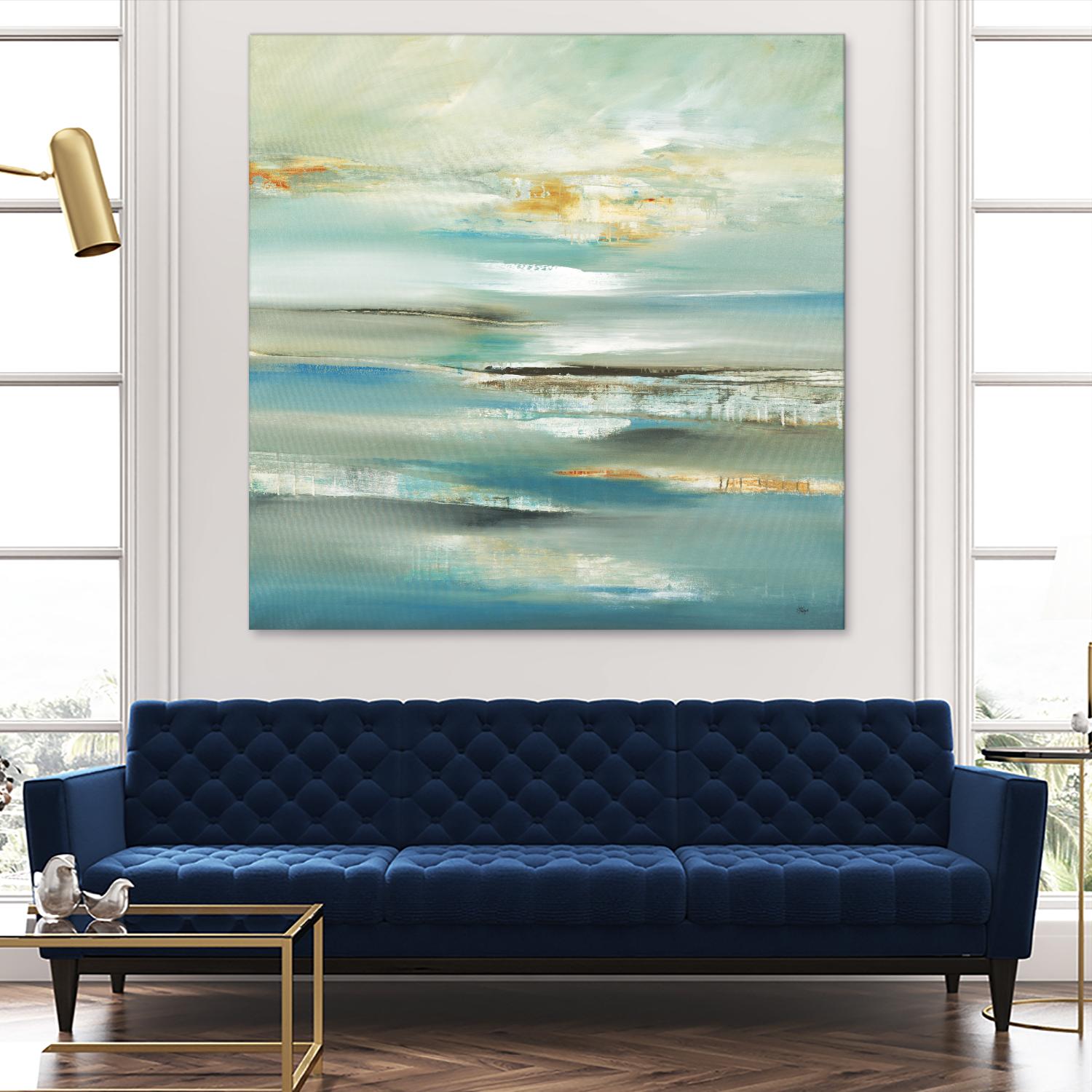 By The Water III by Lisa Ridgers on GIANT ART - beige abstract