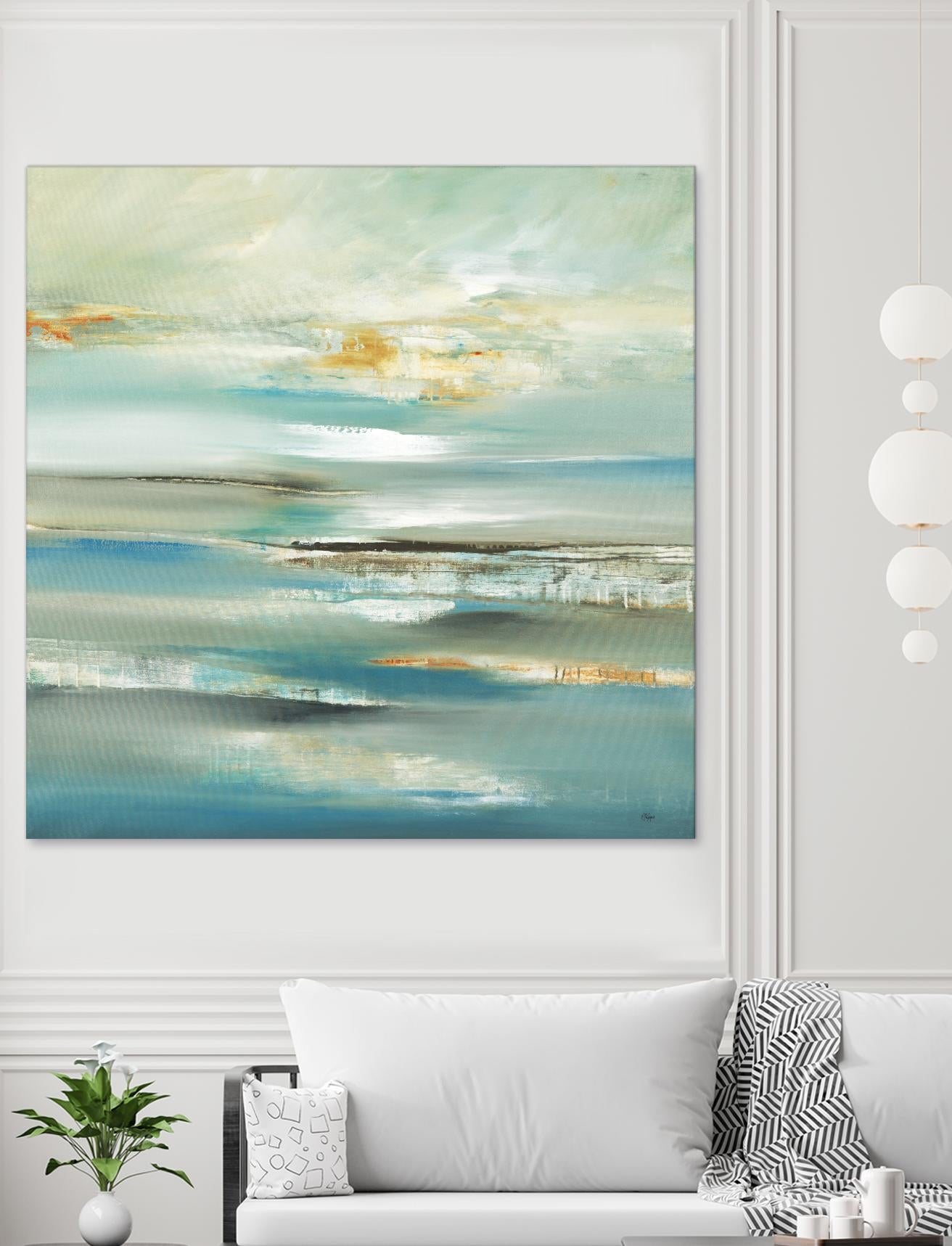 By The Water III by Lisa Ridgers on GIANT ART - beige abstract