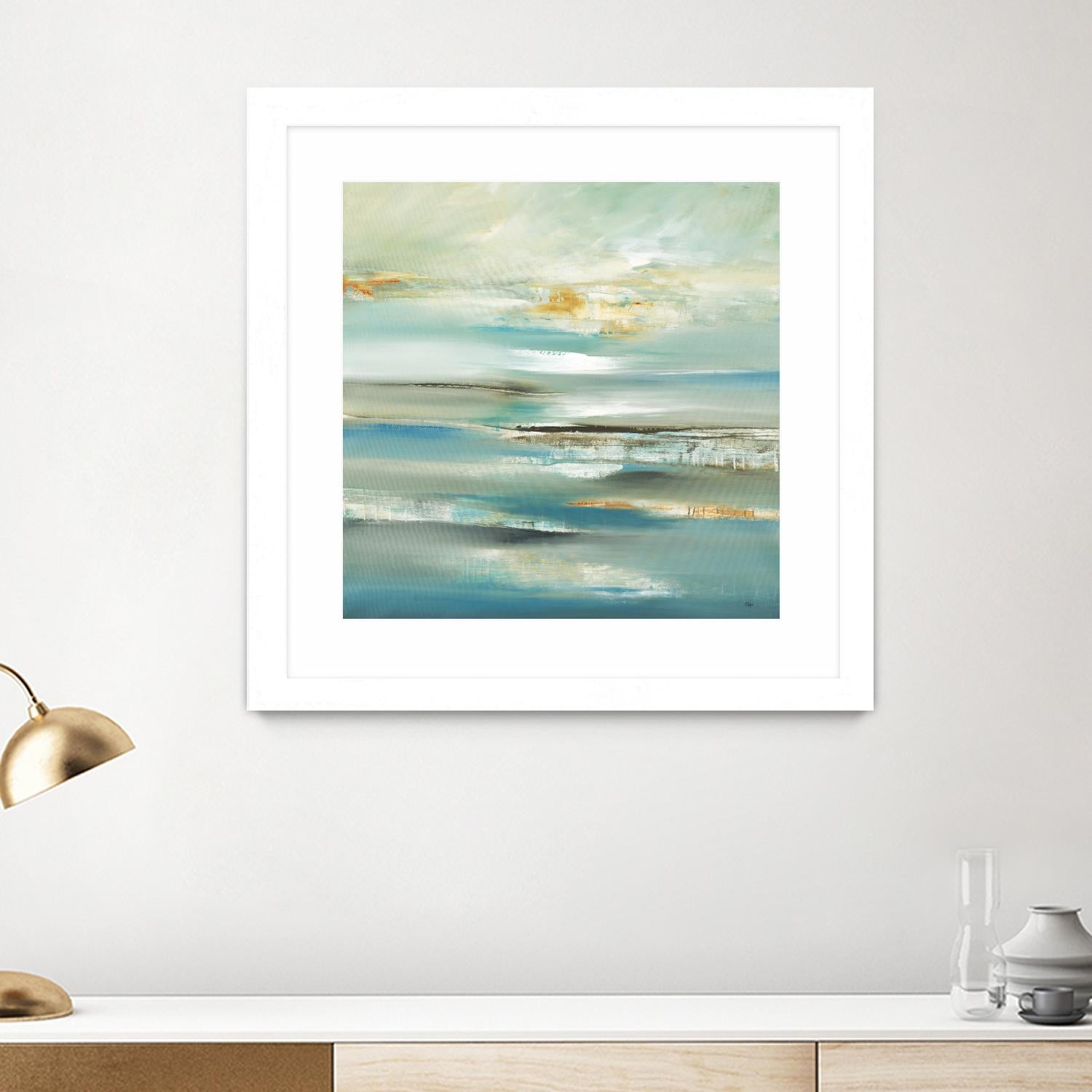 By The Water III by Lisa Ridgers on GIANT ART - beige abstract