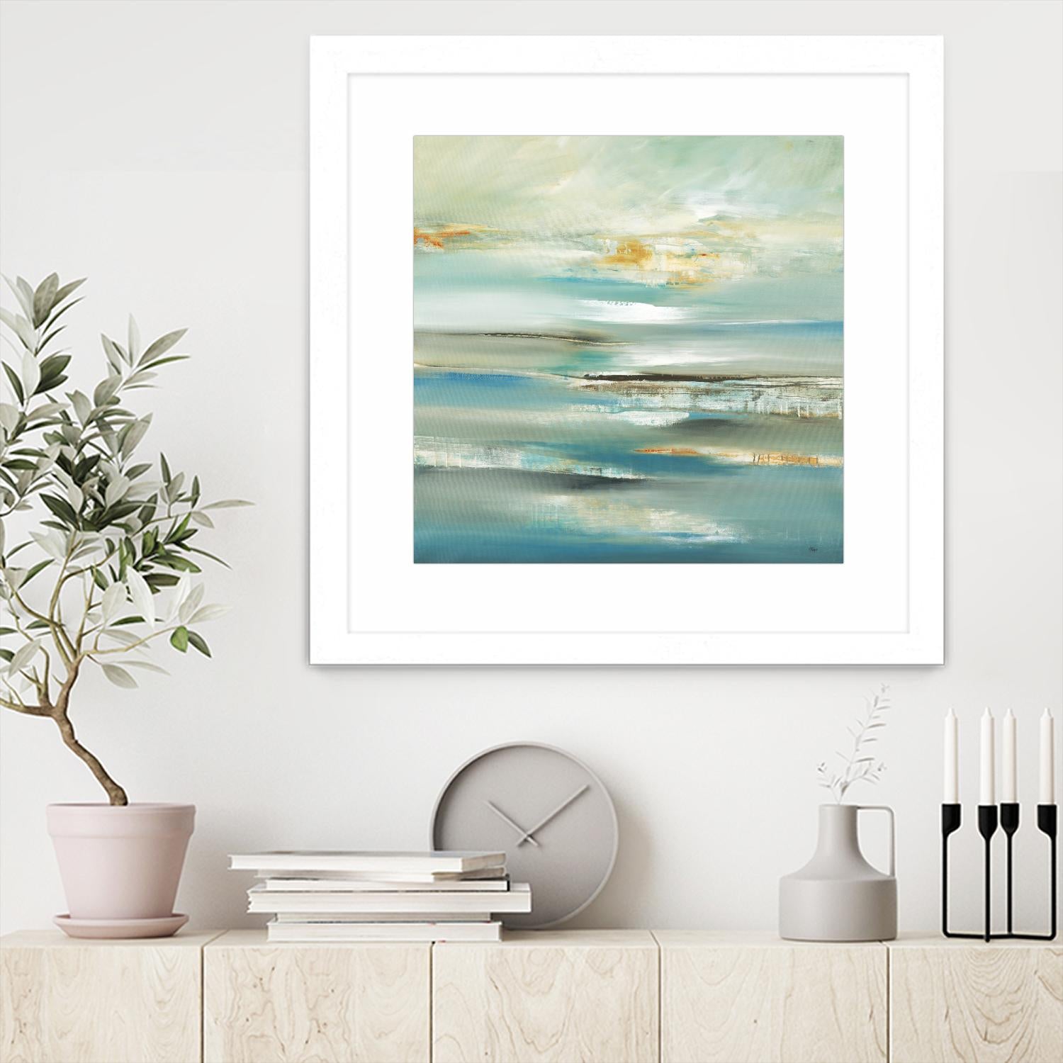 By The Water III by Lisa Ridgers on GIANT ART - beige abstract